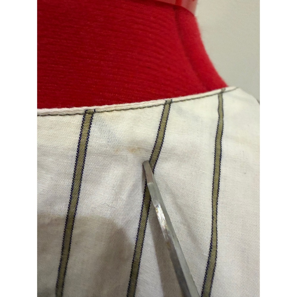 Carroll Reed Vintage Olive Green Pinstripe Back Waistcoat Vest Size M - Picture 6 of 6